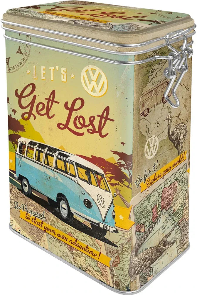 'Let's Get Lost' Metallic Food Storage Container
