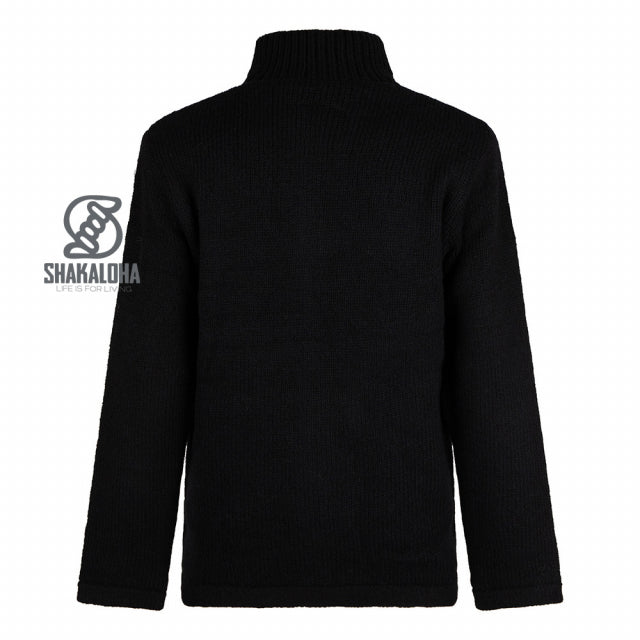 Woollen Cardigan with High Collar with Soft Fleece Lining