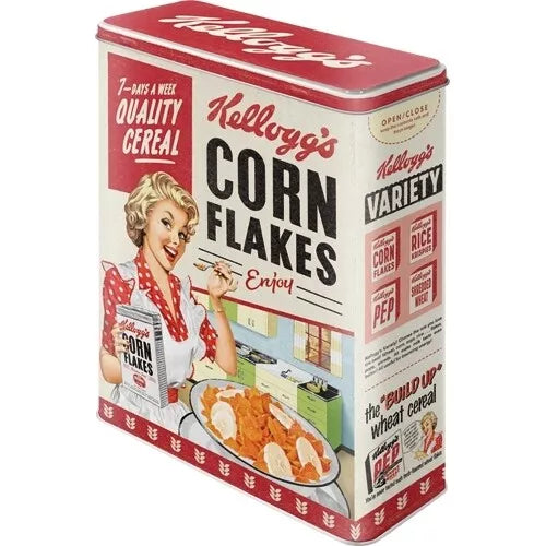 'Kellogg's Corn Flakes" Metallic Food Storage Container
