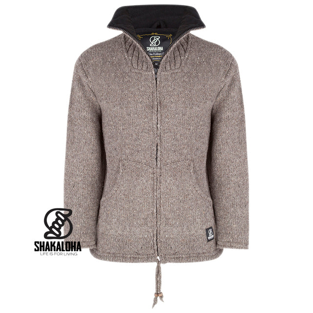 Unisex wollen jas met hoge kraag