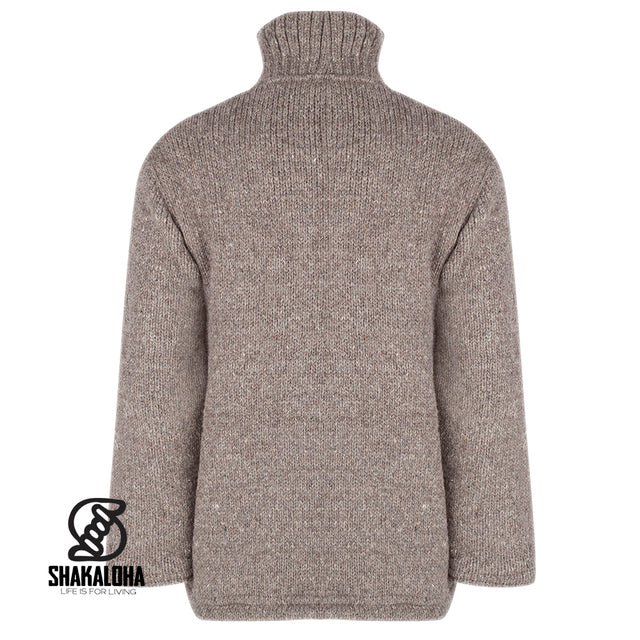 Unisex wollen jas met hoge kraag