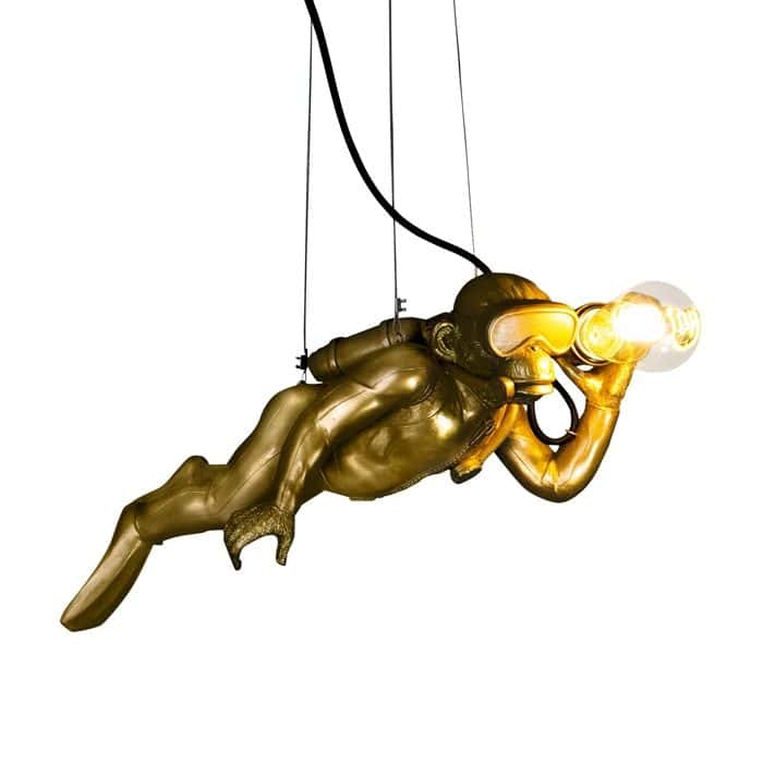 Gold Ceiling Lamp Monkey Diver Dave