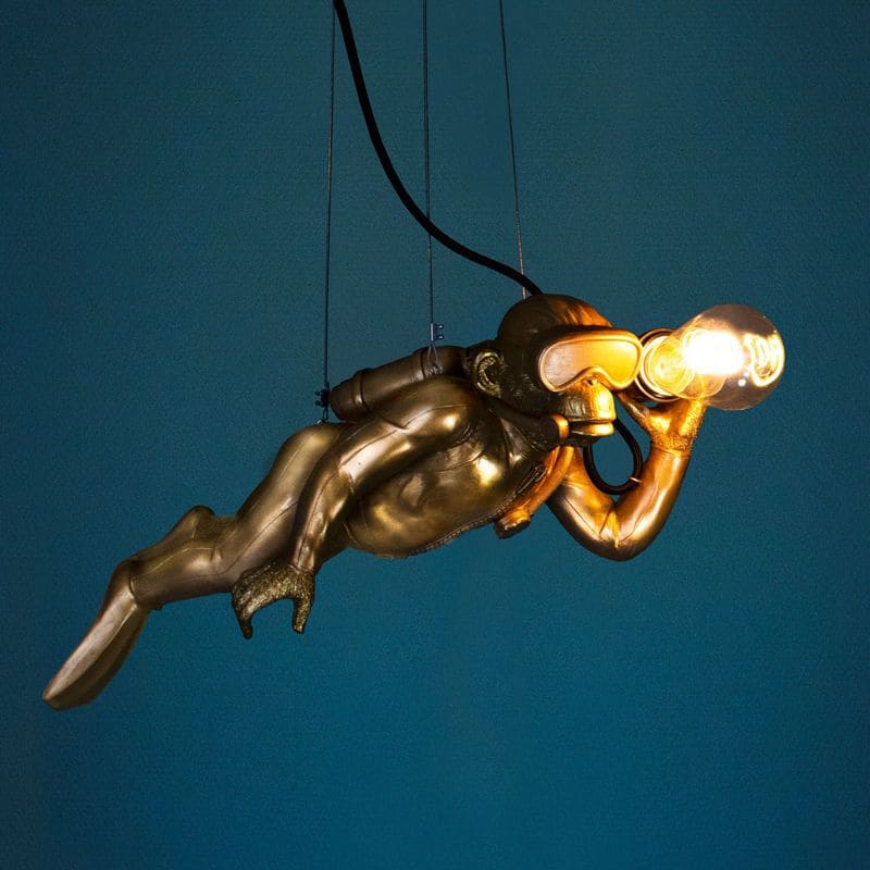 Gold Ceiling Lamp Monkey Diver Dave