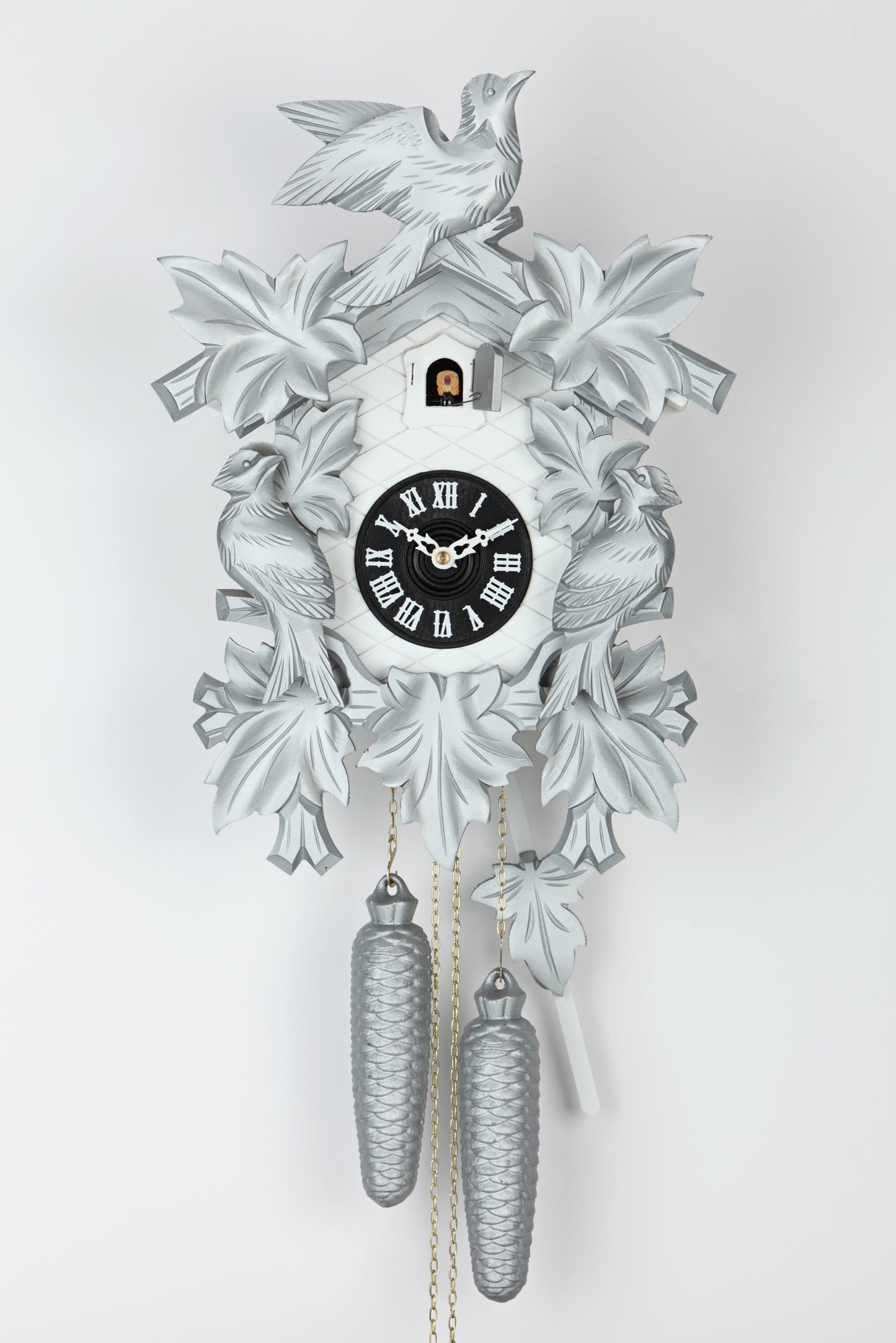 Traditional Black Forest Cuckoo Clock - Silver Edition