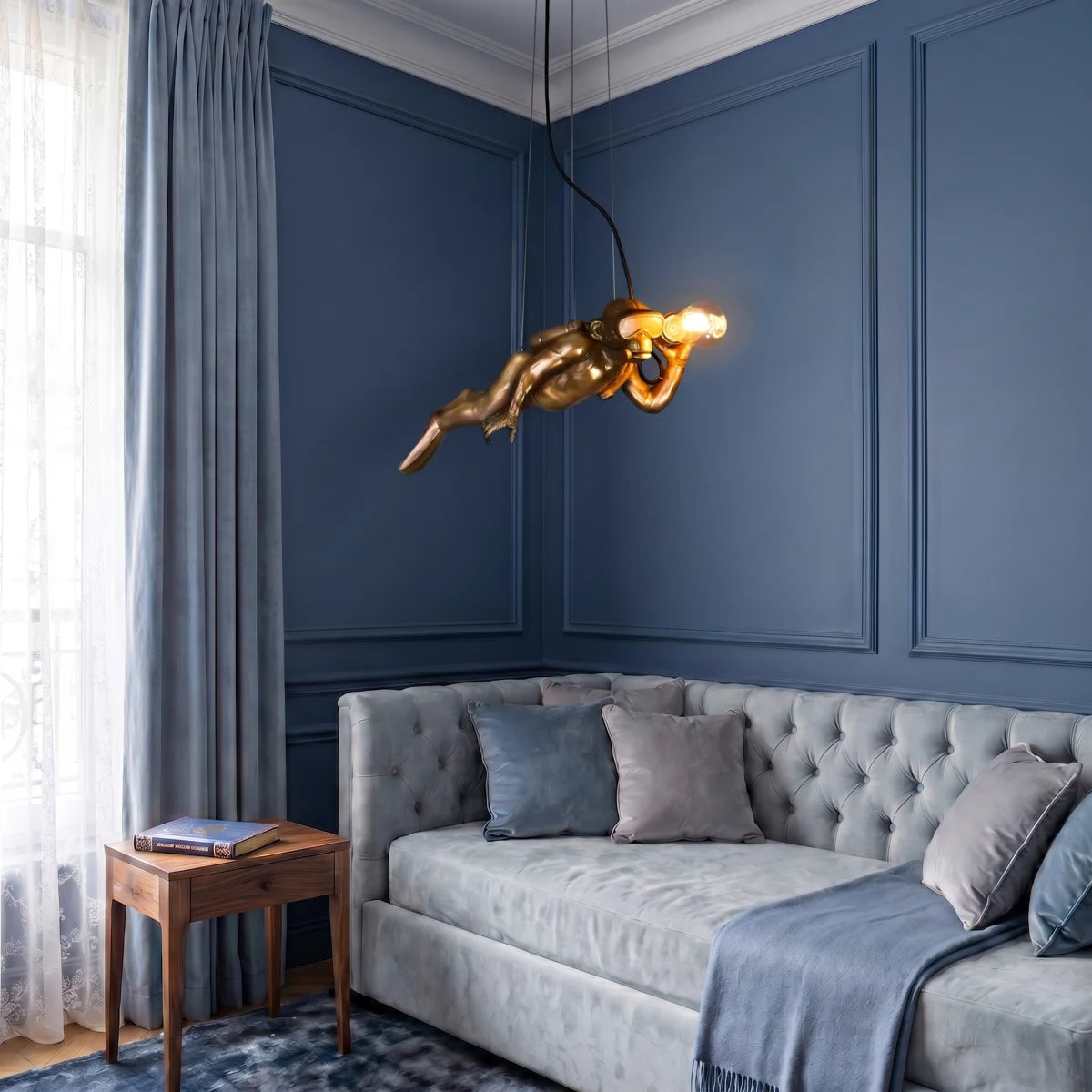 Gold Ceiling Lamp Monkey Diver Dave