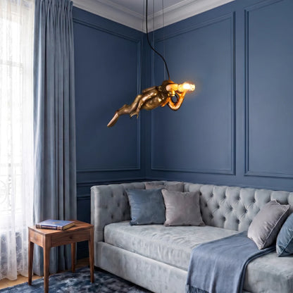 Gold Ceiling Lamp Monkey Diver Dave