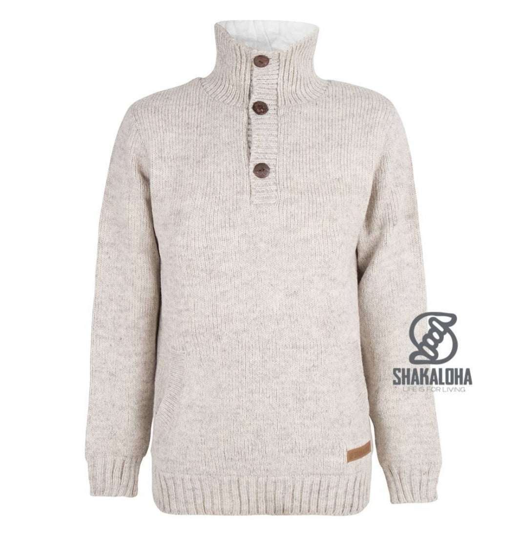 Woollen Skipper Sweater with a High Collar