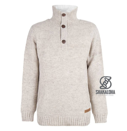 Woollen Skipper Sweater with a High Collar