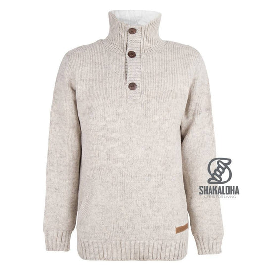 Woollen Skipper Sweater with a High Collar