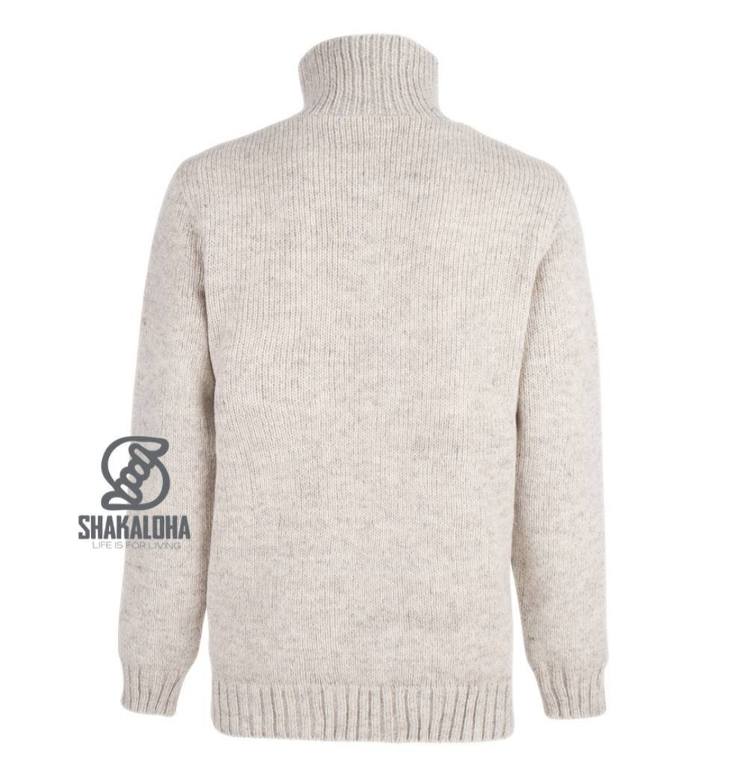 Woollen Skipper Sweater with a High Collar