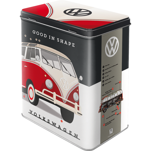 VW Volkswagen 'Good in Shape' Retro Metallic Storage Tin