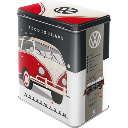 VW Volkswagen 'Good in Shape' Retro Metallic Storage Tin