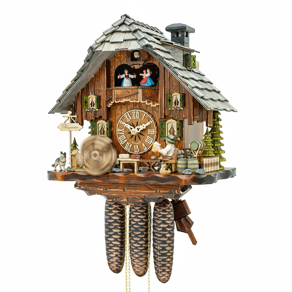 Black Forest Cuckoo Clock - Beer Garden Front View