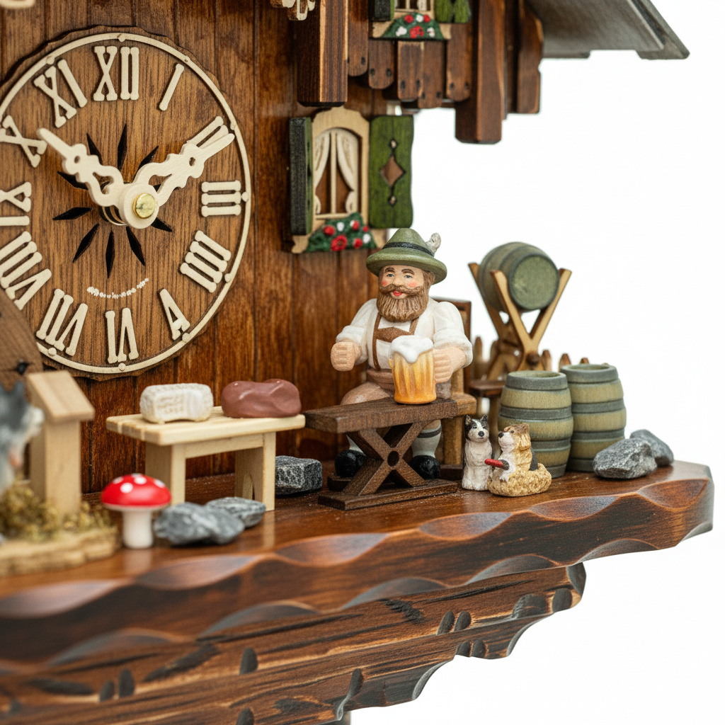 Black Forest Cuckoo Clock - Beer Garden Detail