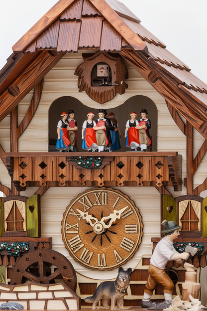 Black Forest House Hand Painted Wood Cuckoo Clock from August Schwer Schönwald Black Forest House Hand Painted Wood Cuckoo Clock from August Schwer Schönwald