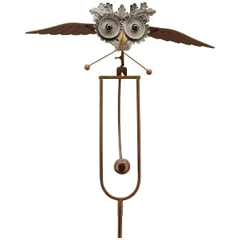 Metal Owl Rocker Sculpture